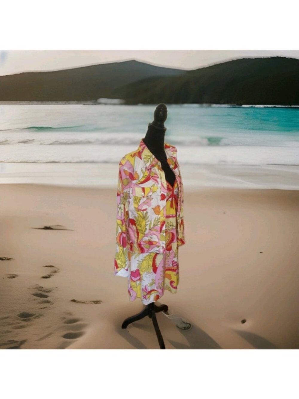 Tori Richard Honolulu Dress Jacket Set Womens 10 Dress 12 Jacket Tropical Cotton - Picture 6 of 15